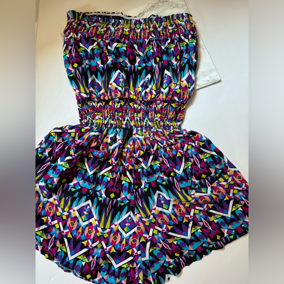 TOXIk Multicolor Strapless Short jumper with front and rear pockets . Size 2X - Picture 10 of 12